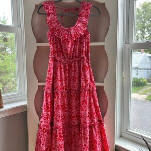 J. Crew Red Floral Maxi Dress